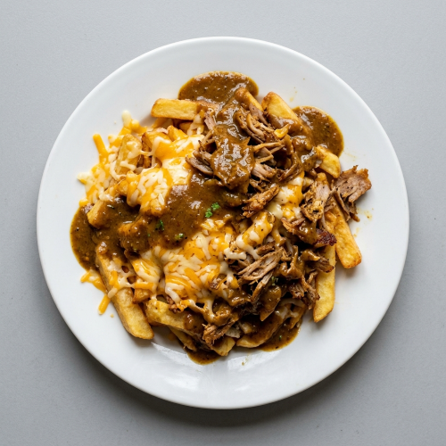 Chips, Cheese, Doner & Curry Sauce 