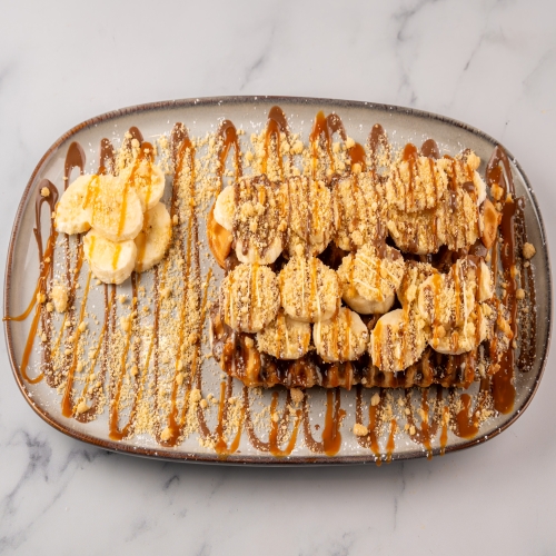 Caramel Banana Waffle 