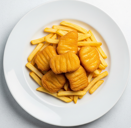 Chicken Nuggets, Chips & Cheese 