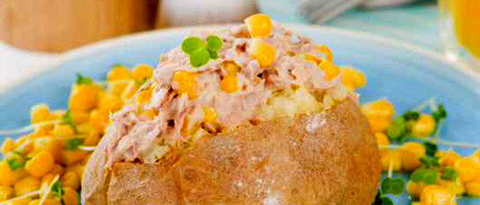 Baked Potato With Cheese & Onion 
